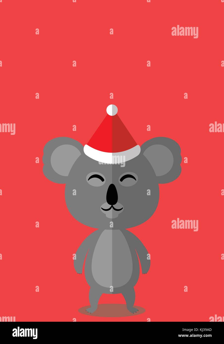 Koala christmas hat - série amis noël Illustration de Vecteur