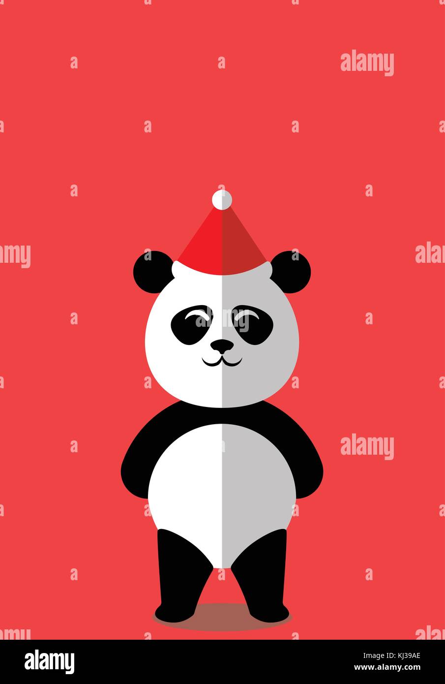 Panda christmas hat - série amis noël Illustration de Vecteur