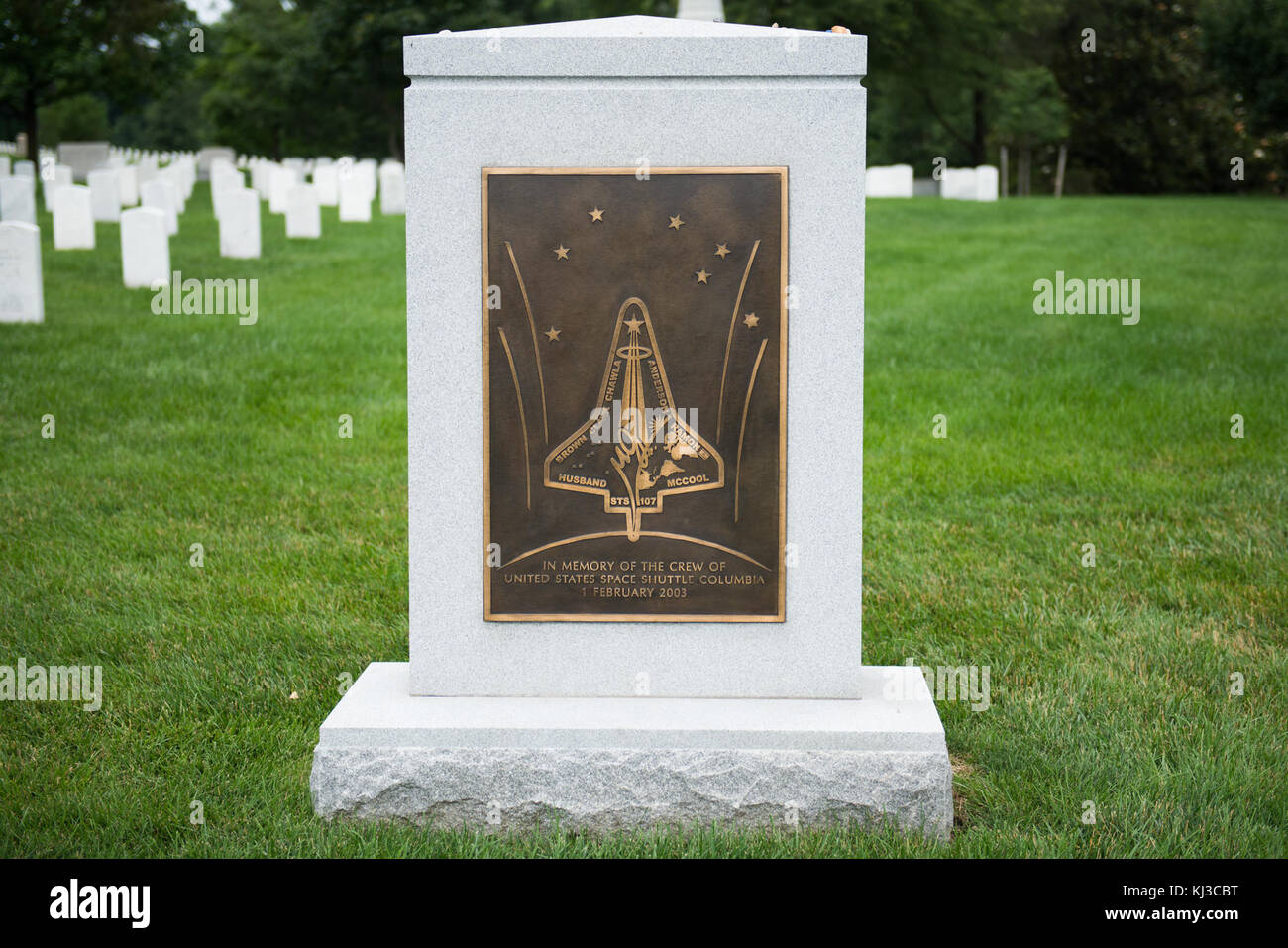 Une illustration du mémorial de la navette spatiale Columbia situé au cimetière national d'Arlington en Virginie, commémorant les astronautes qui ont perdu la vie dans la catastrophe de 2003. Banque D'Images