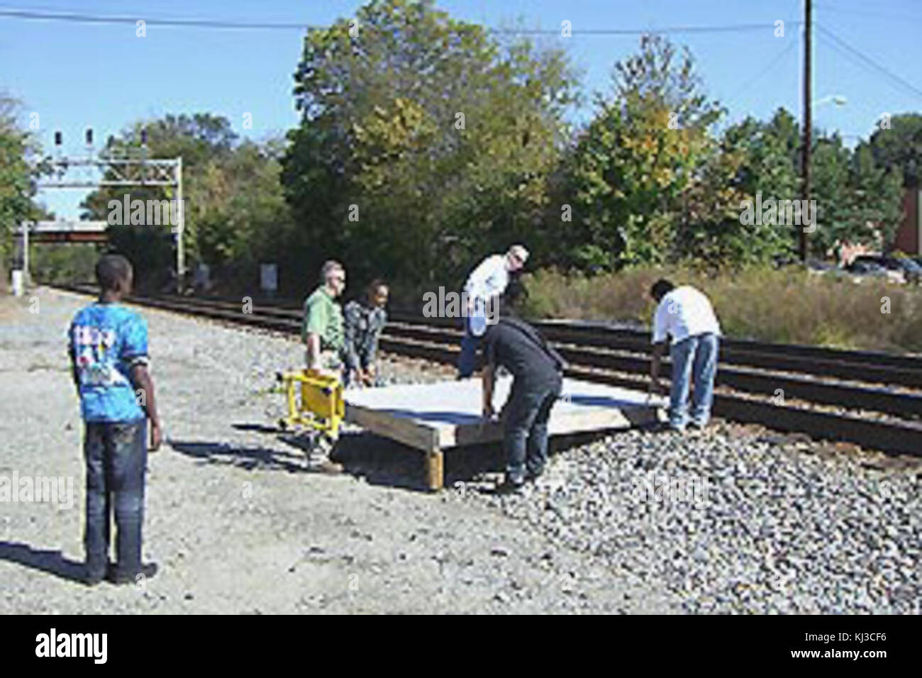 L'installation de la plate-forme à la gare de Lexington Banque D'Images