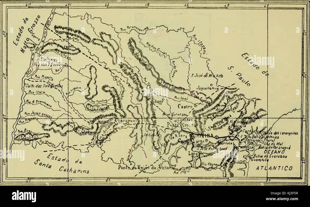 Plan de l'État de Parana, Brésil, c.1903 Banque D'Images