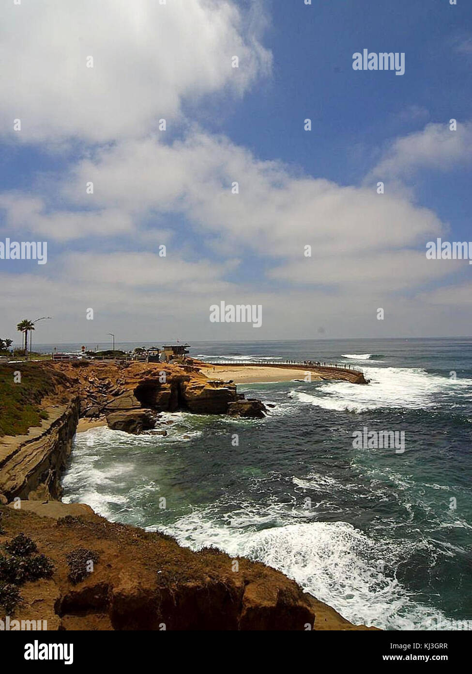 Plage avec cliffs Banque D'Images