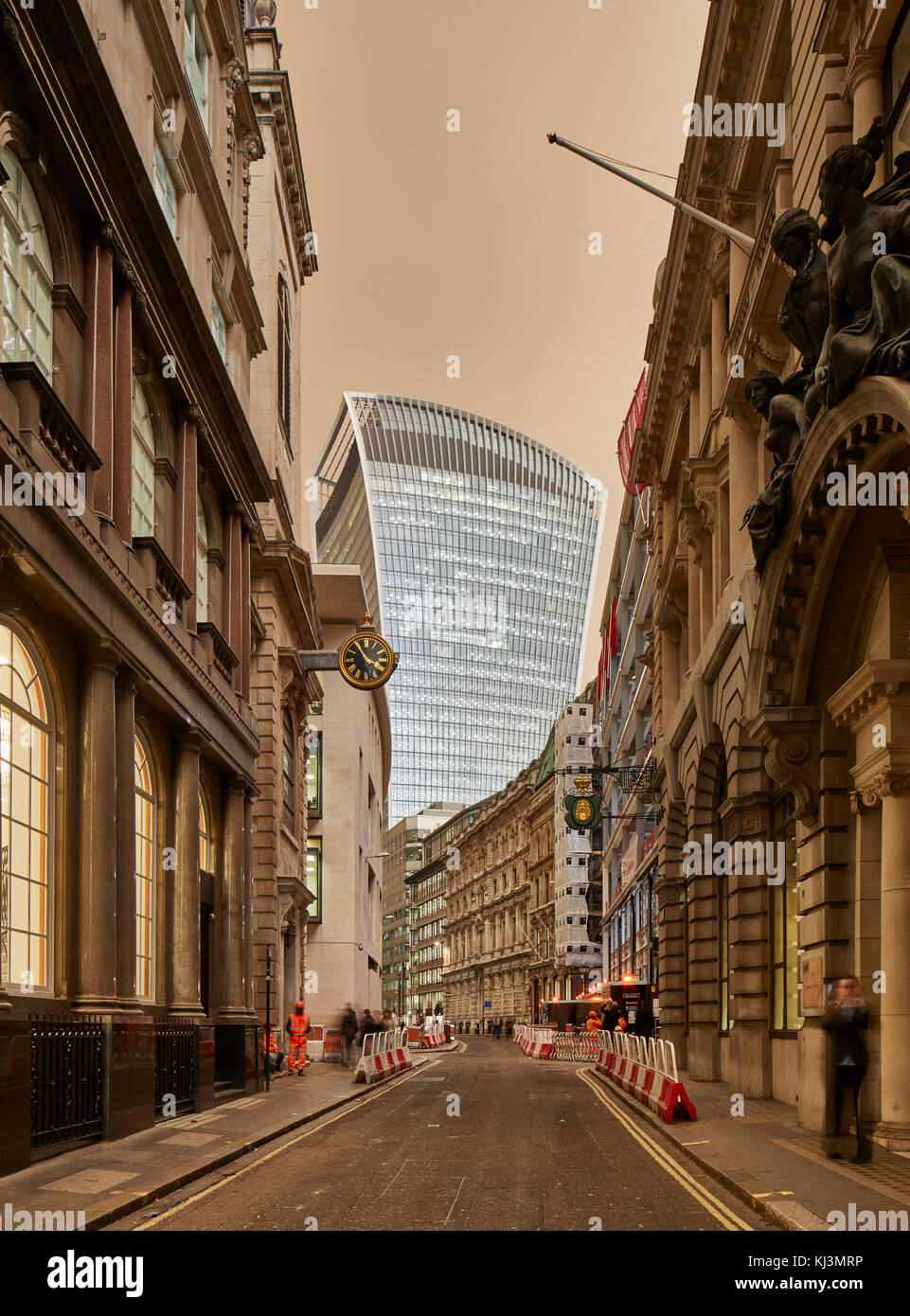 Conditions atmosphériques inhabituelles entraînant 'sepia' sky à vers 20 Fenchurch Street. 20 Octobre Lundi 16 Fenchurch Street, London, United Kingdo Banque D'Images