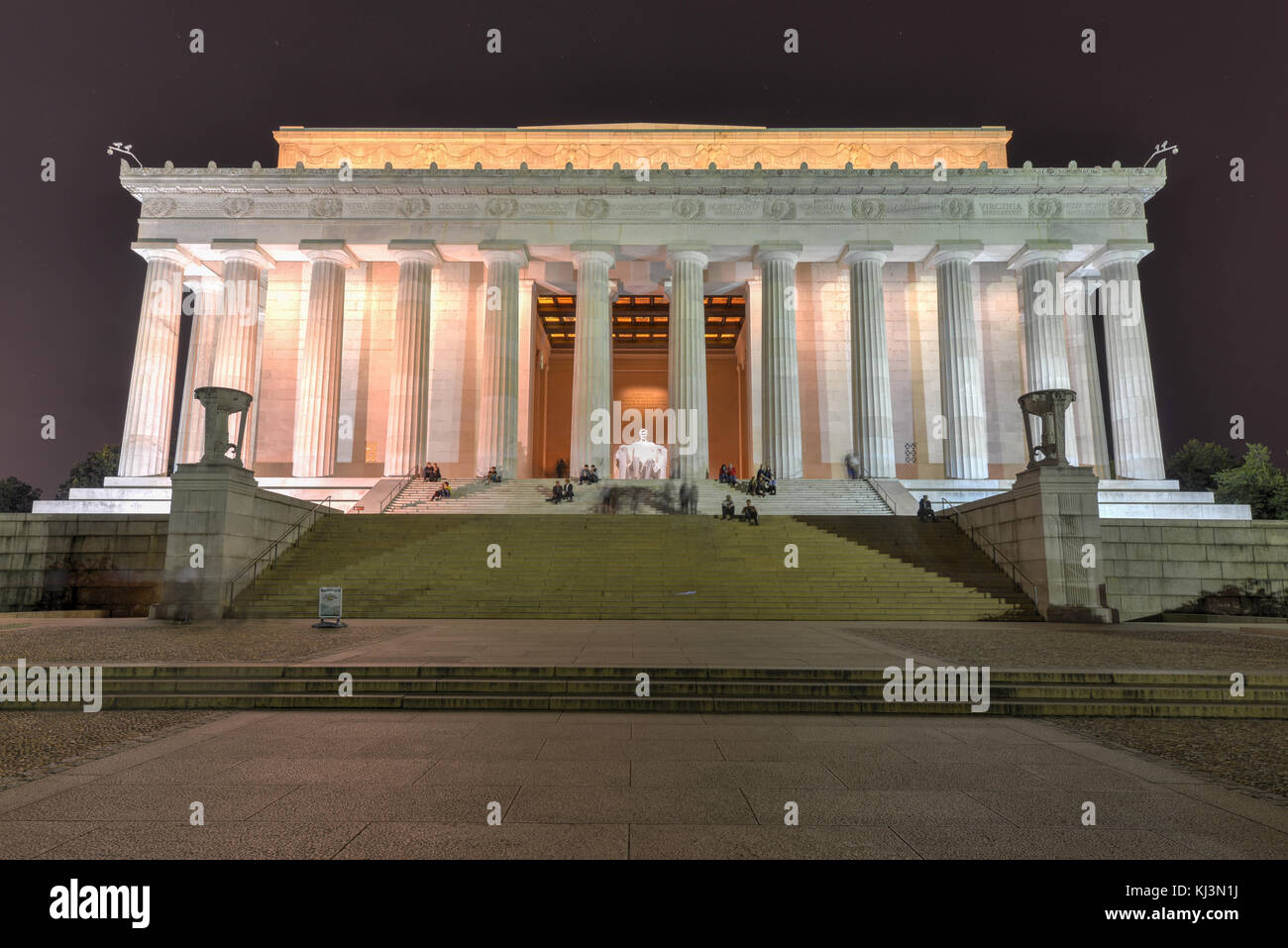 Le Lincoln Memorial de nuit à Washington DC. Banque D'Images