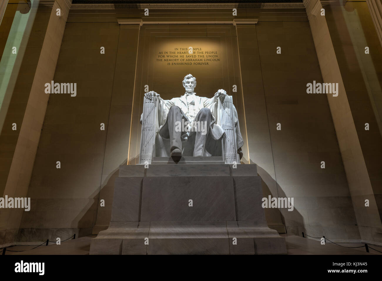 Le Lincoln Memorial de nuit à washington dc. Banque D'Images
