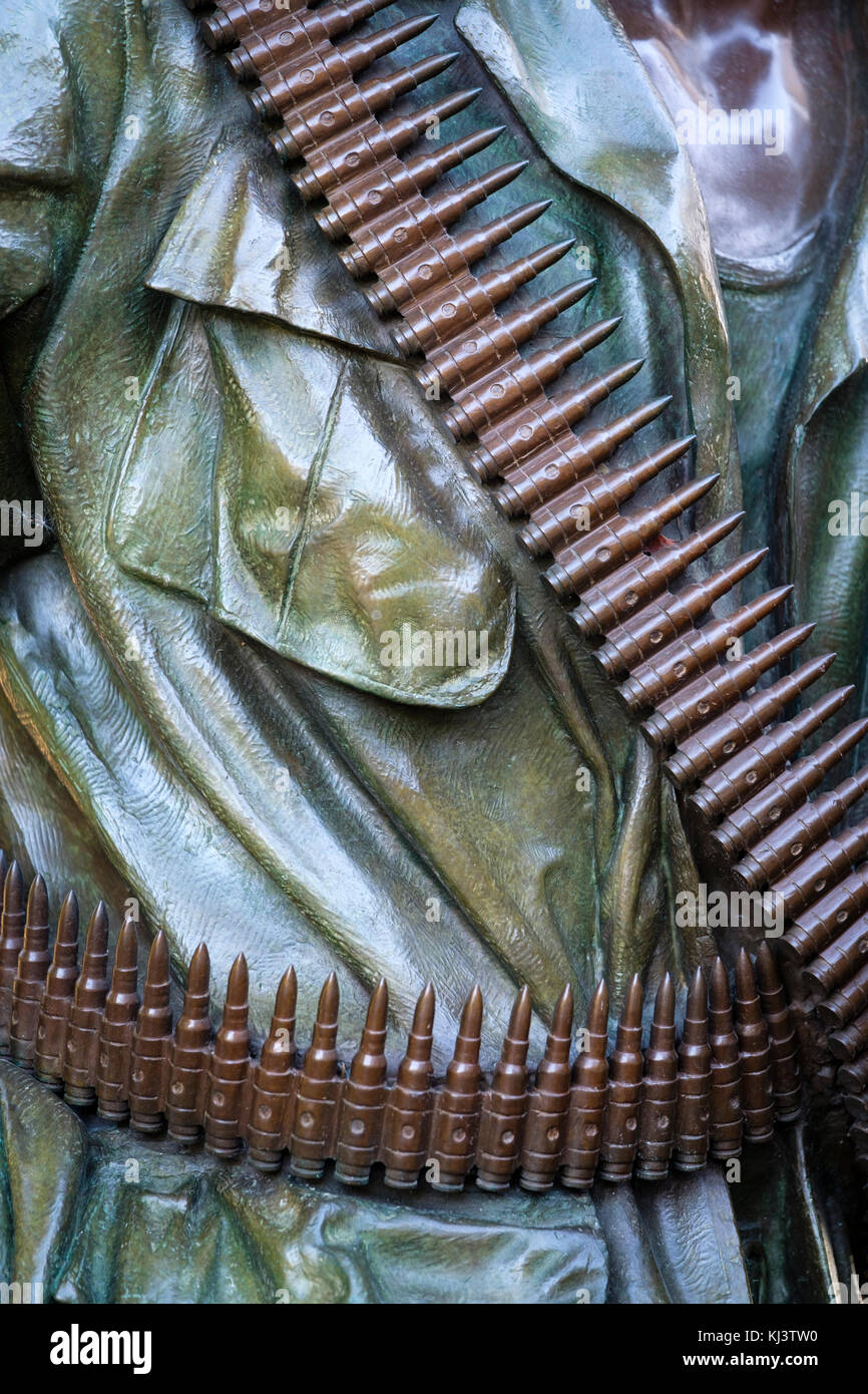 Détail des trois soldats (les trois militaires) de la statue, la Vietnam Veterans Memorial, le National Mall, Washington, D.C., États-Unis d'Amérique, USA. Banque D'Images