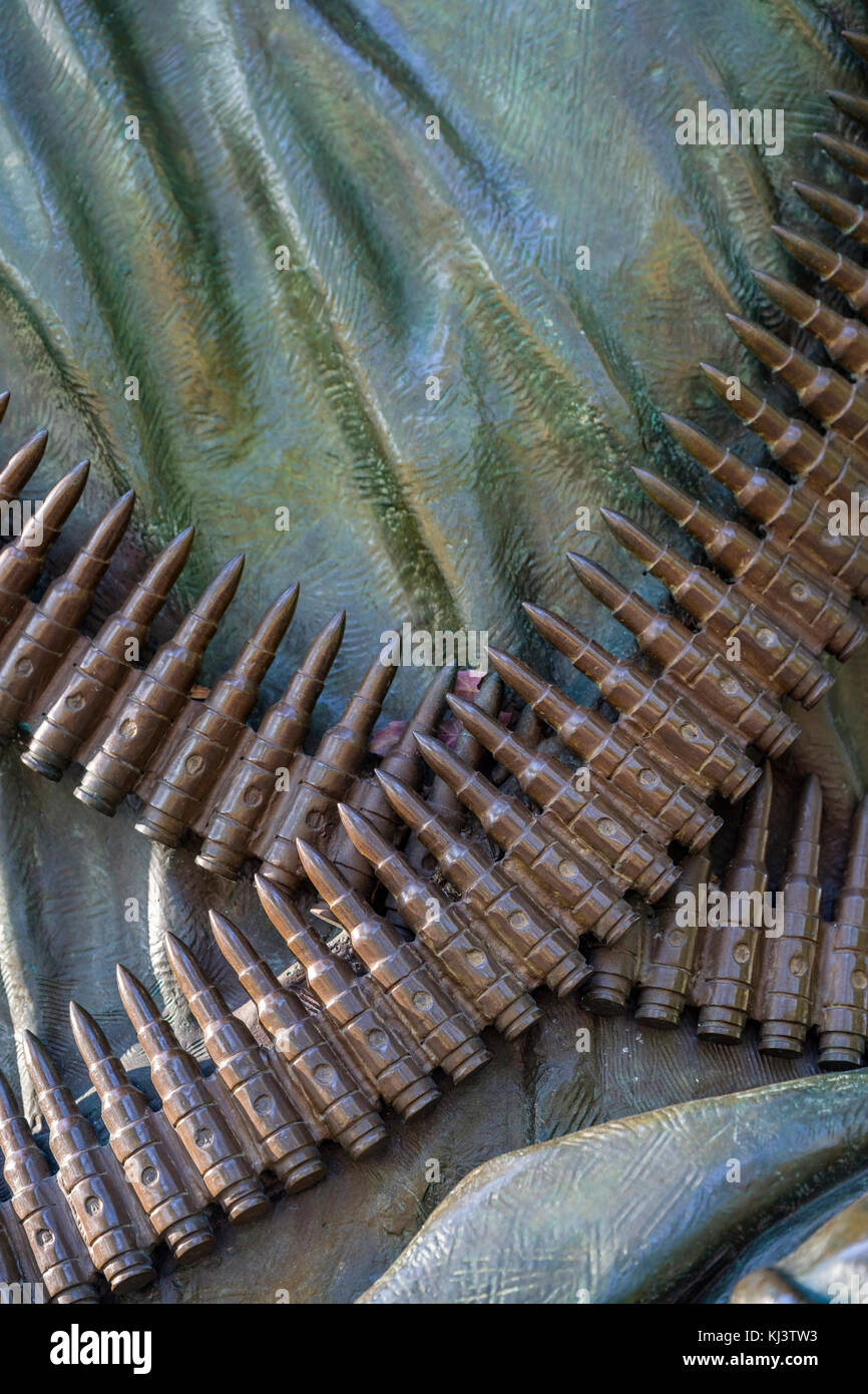 Détail des trois soldats (les trois militaires) de la statue, la Vietnam Veterans Memorial, le National Mall, Washington, D.C., États-Unis d'Amérique, USA. Banque D'Images