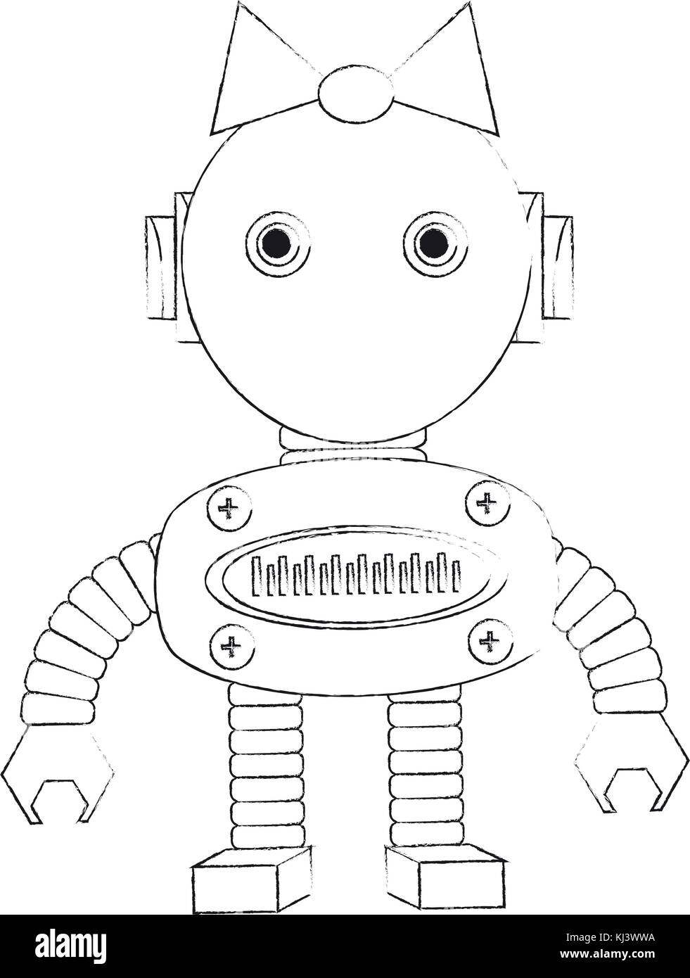 Icône robot dessin animé Illustration de Vecteur