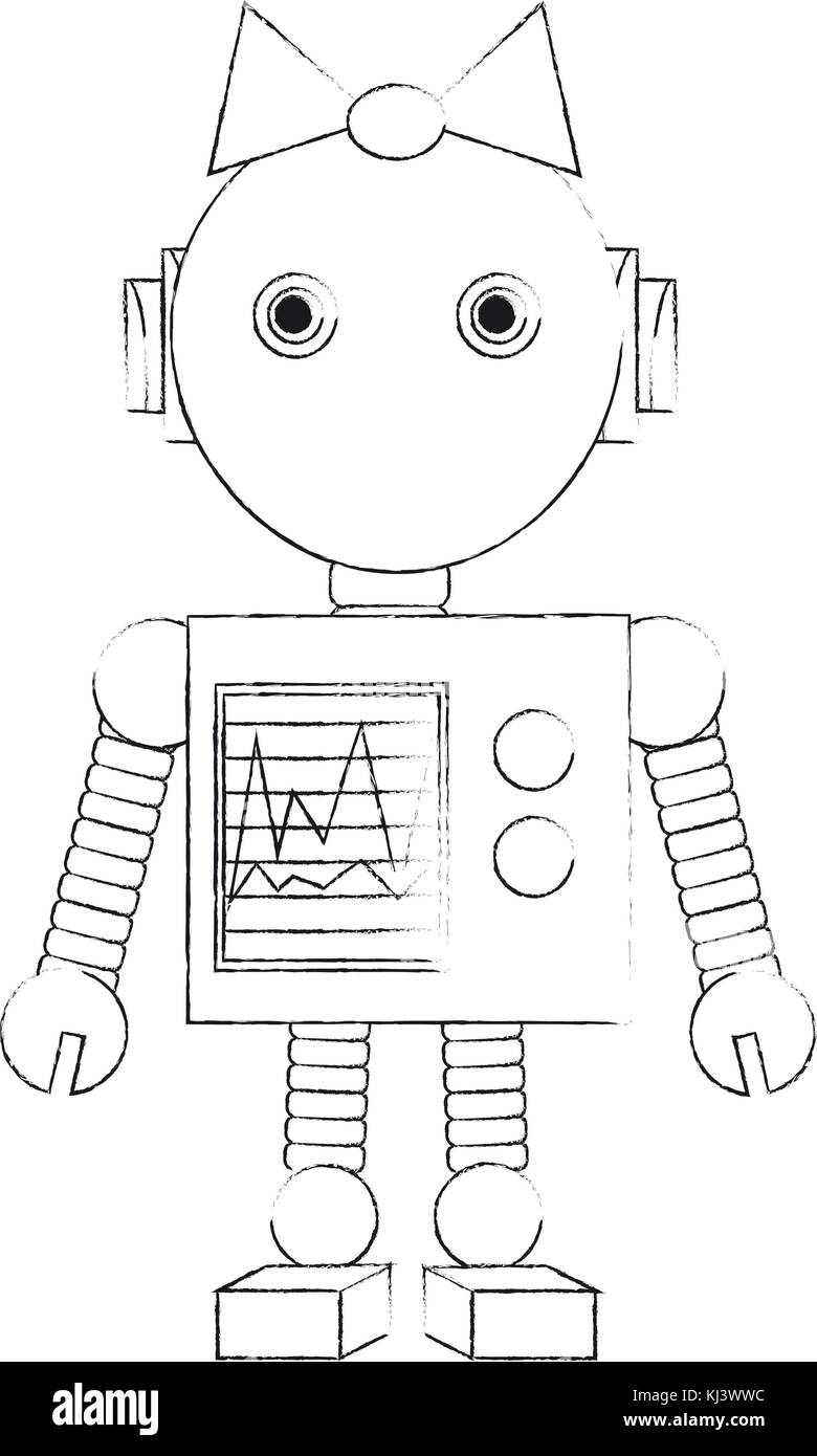 Icône robot dessin animé Illustration de Vecteur