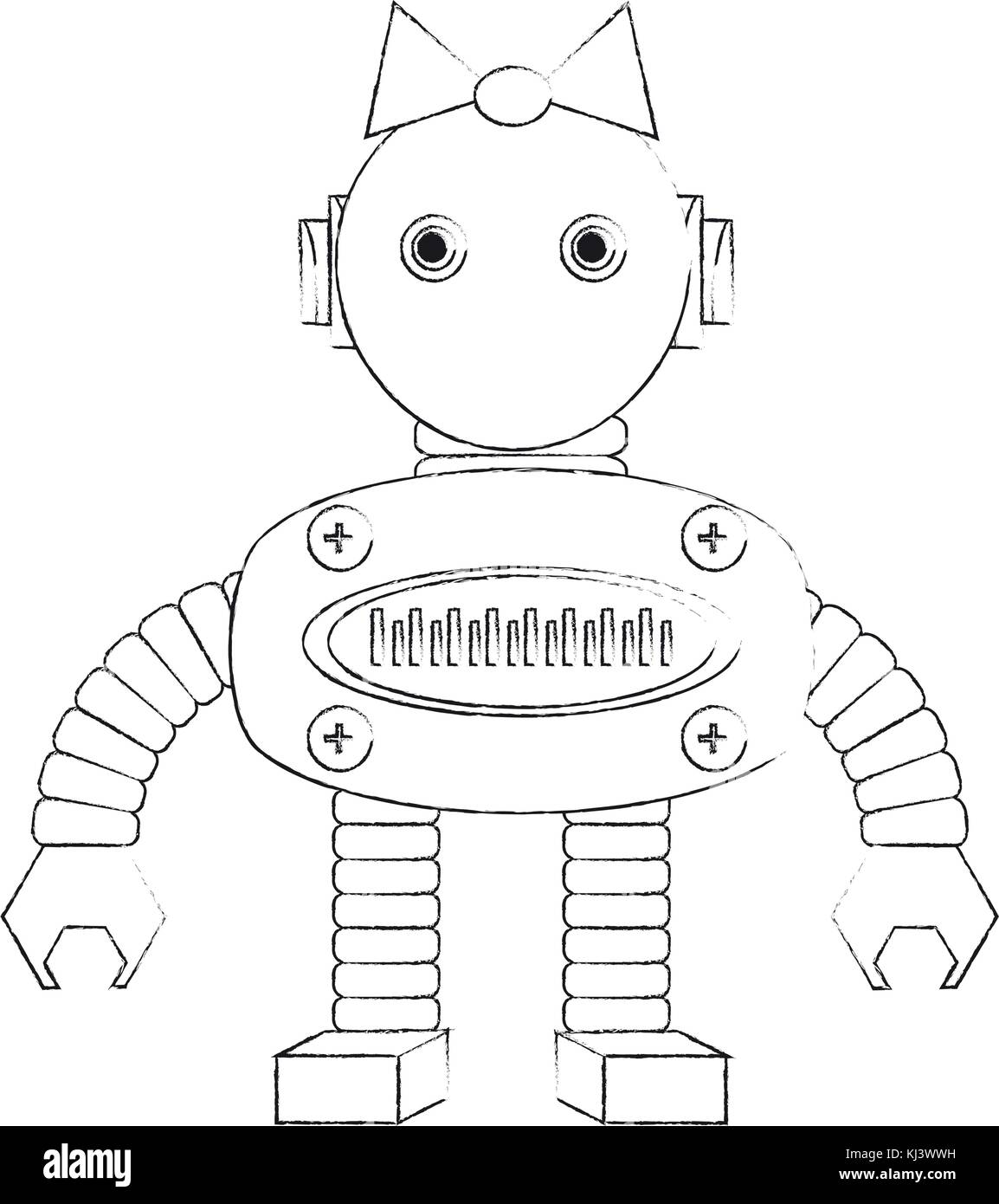 Icône robot dessin animé Illustration de Vecteur