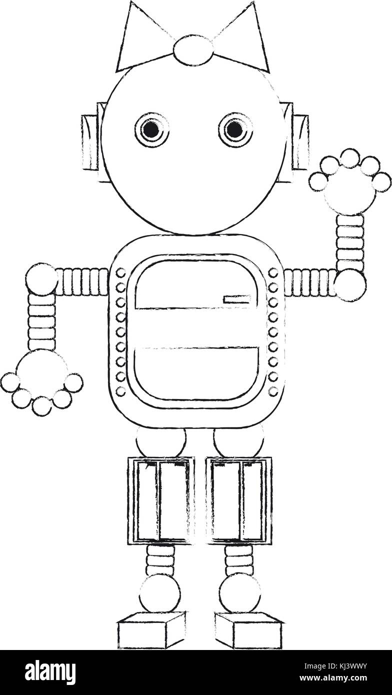 Icône robot dessin animé Illustration de Vecteur