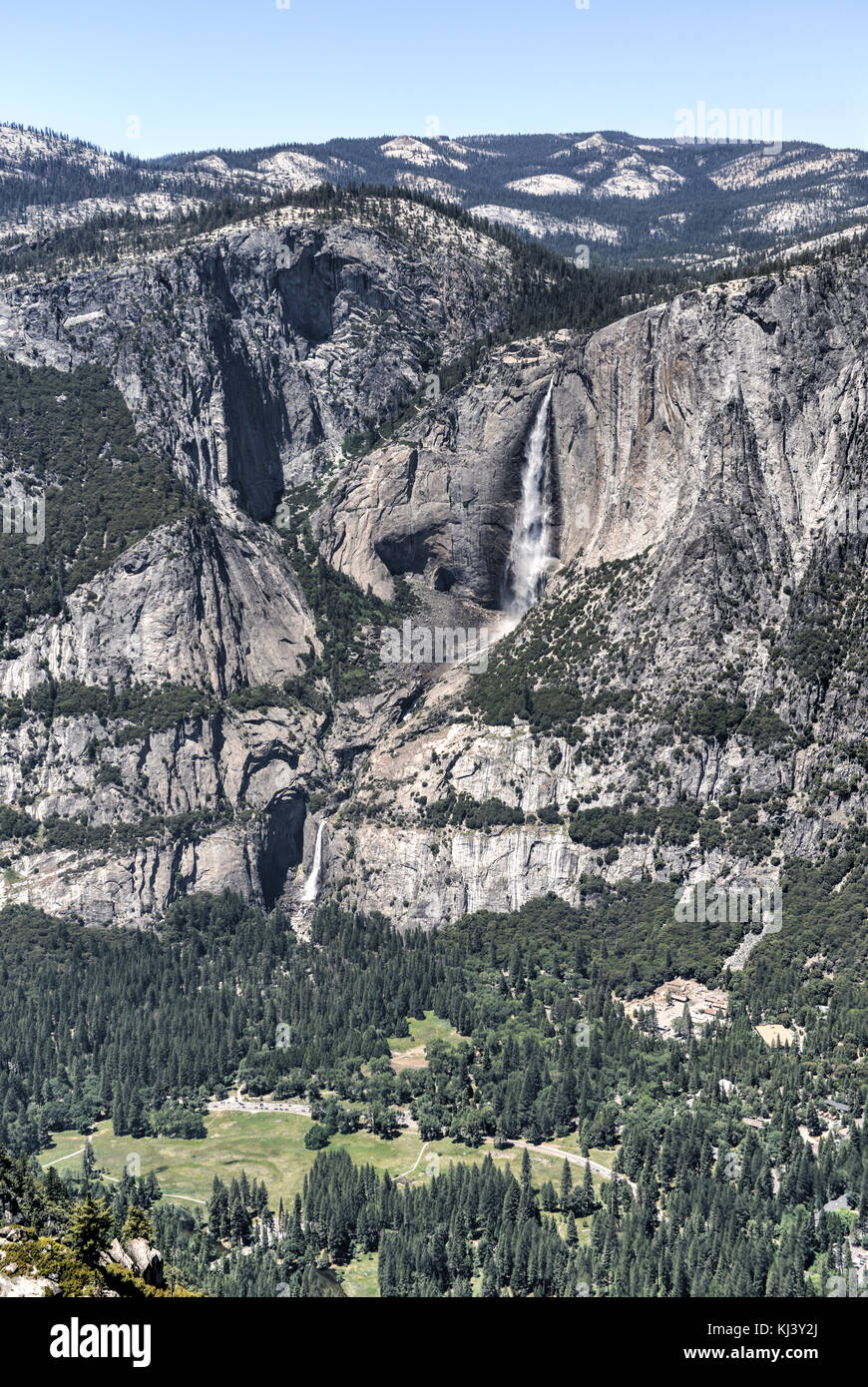 Demi-dôme, petite vallée de Yosemite, liberty cap, nevada falls et chutes vernal Banque D'Images