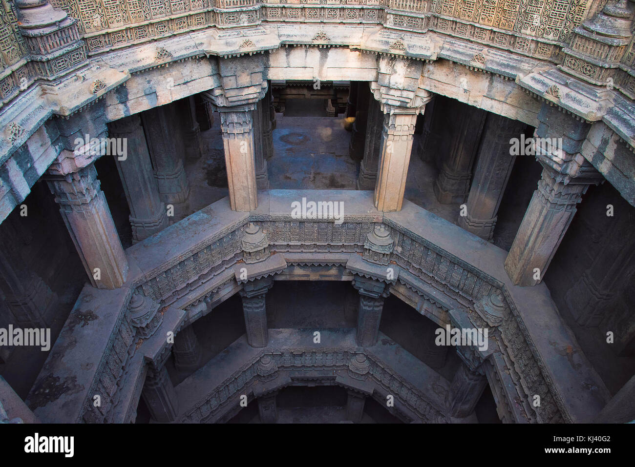 Vue partielle de Dada Hari Ni Vav, Asarwa, Ahmedabad, Gujarat, Inde Banque D'Images