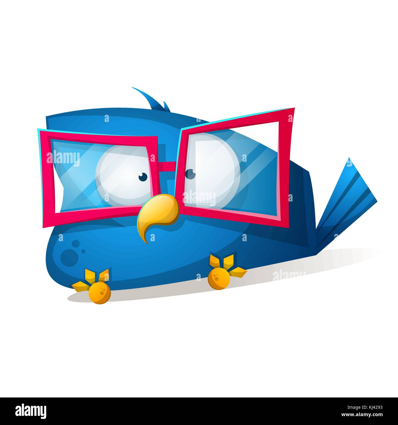 Funny bird dans les lunettes de soleil. cartoon illustration. Illustration de Vecteur
