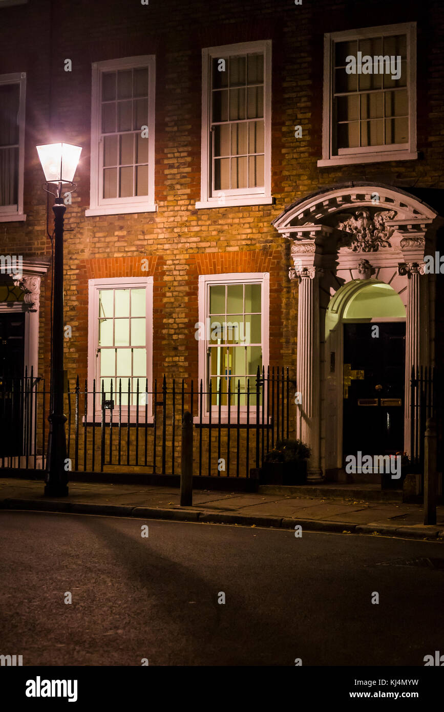 Terrasse de style géorgien, maison du 18e siècle, Londres, Angleterre Banque D'Images