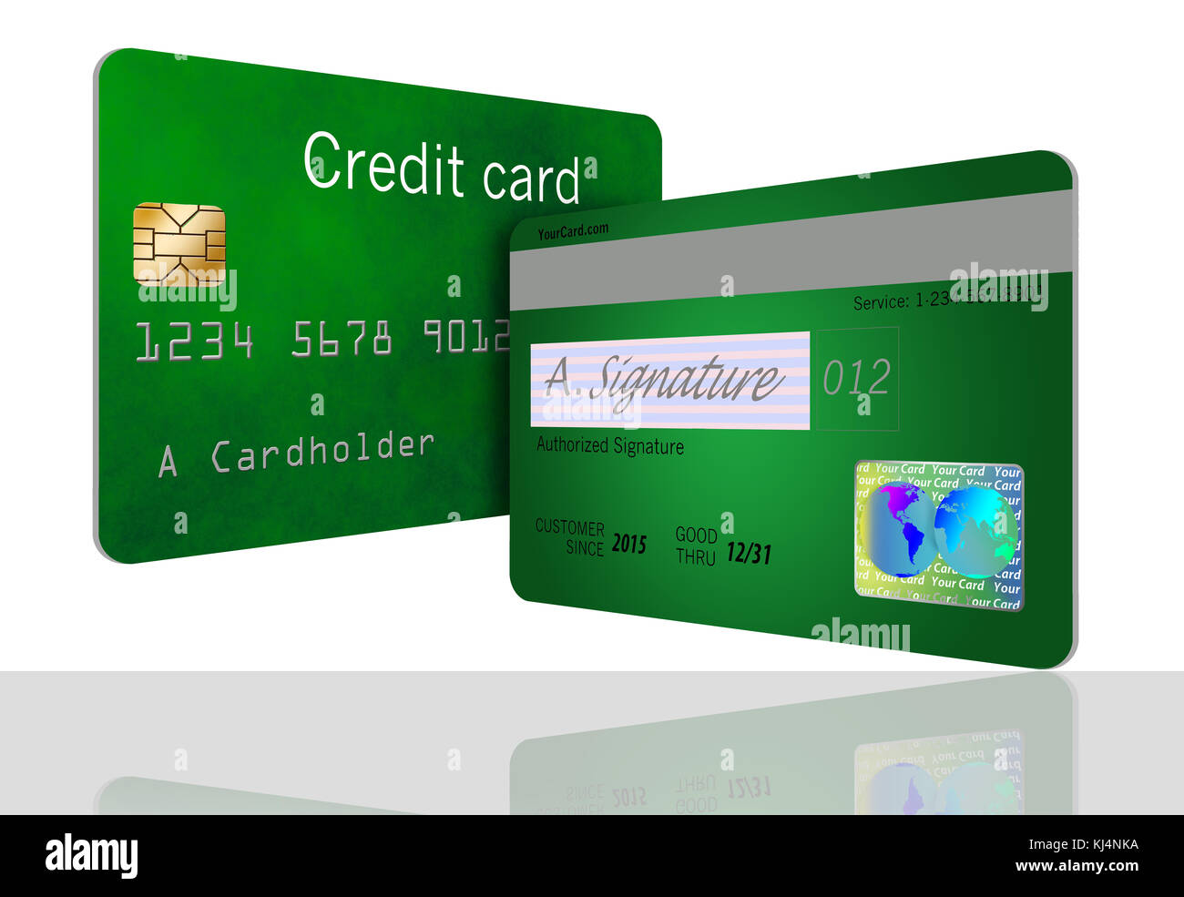 Voici une carte de crédit générique avec des fonctions de sécurité