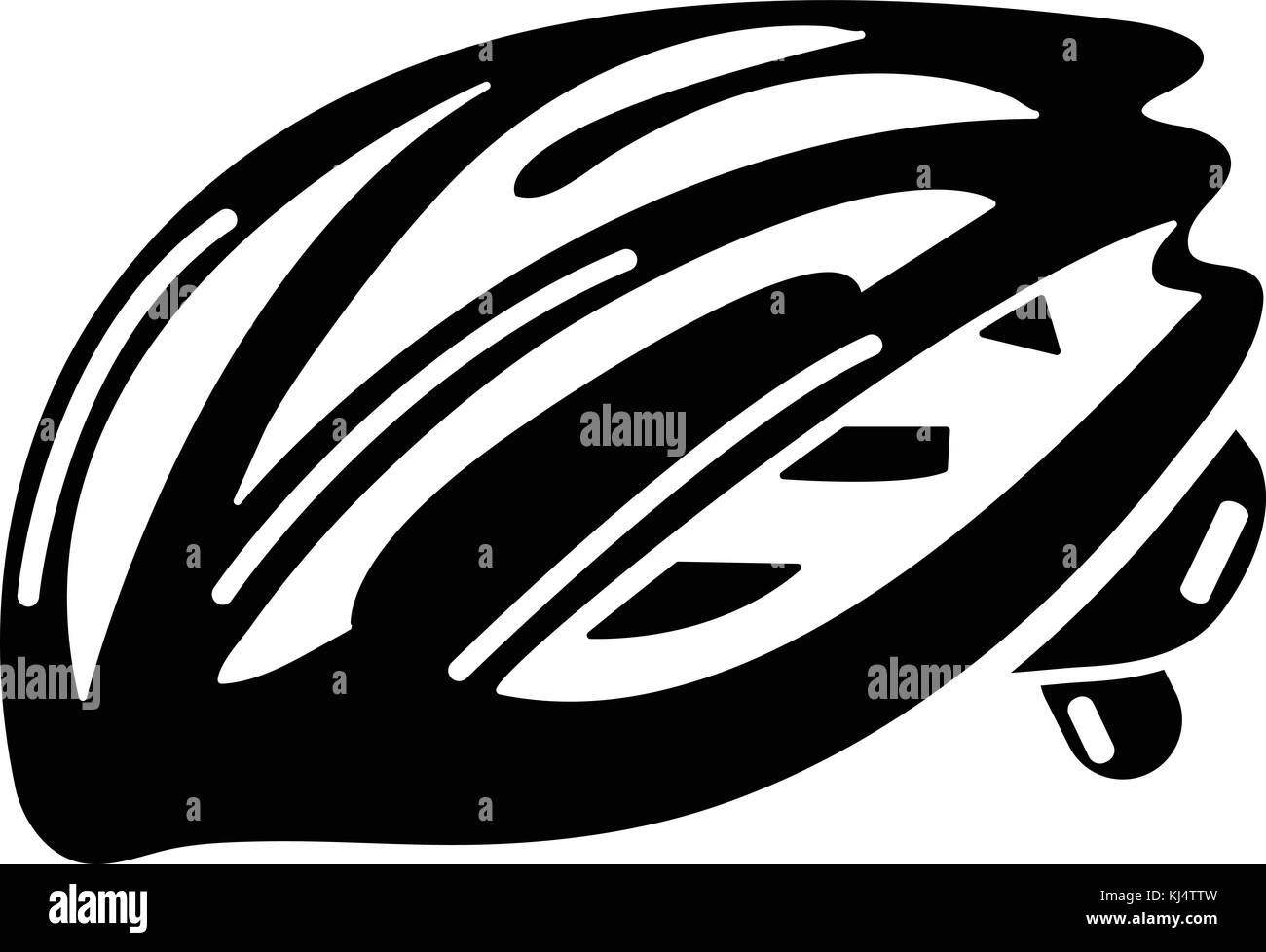 L'icône de protection casque de vélo, style noir simple Illustration de Vecteur