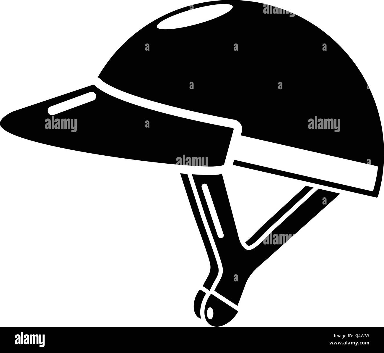 Casque de vélo, l'icône de fille black style simple Illustration de Vecteur
