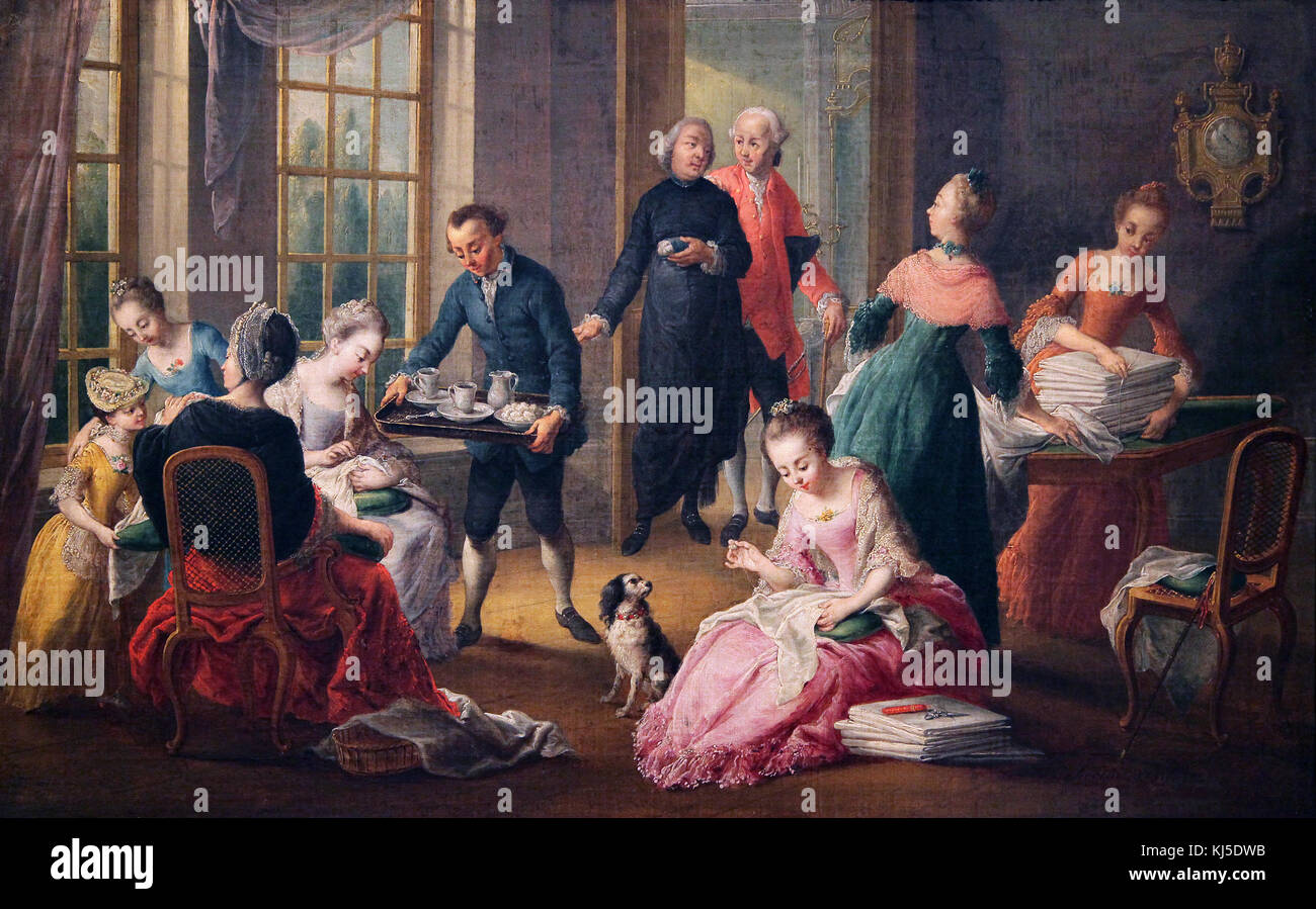 Thé de l'après-midi par Jan Anton Garemijn 1712-1799 peintre flamand Banque D'Images
