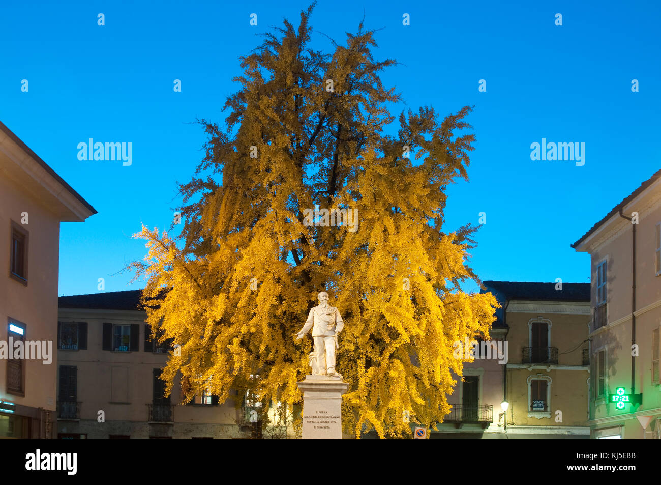 L'Italie, Lombardie, Crema, Piazza Aldo Moro, la Place Vittorio Emanuele II Monument Banque D'Images
