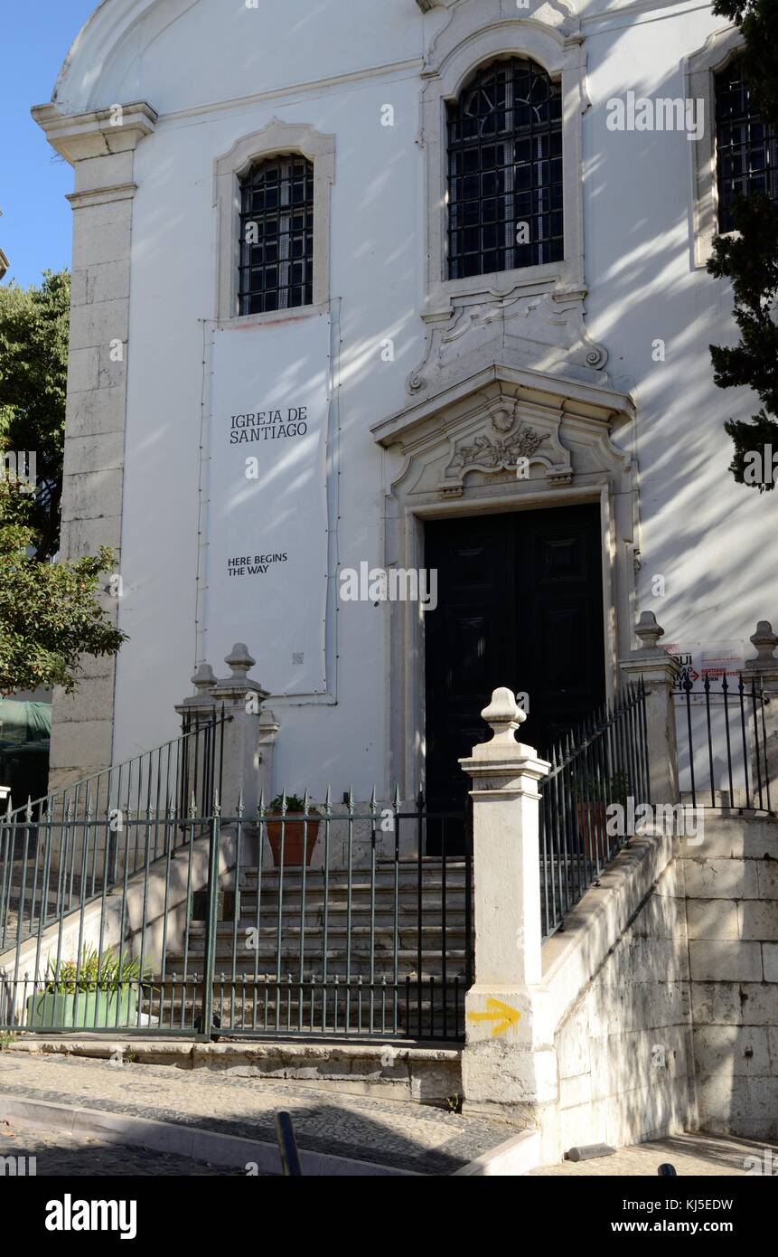 De l'église Igreja de Santiego Santiego le début officiel du Camino Portuguse à Lisbonne Banque D'Images