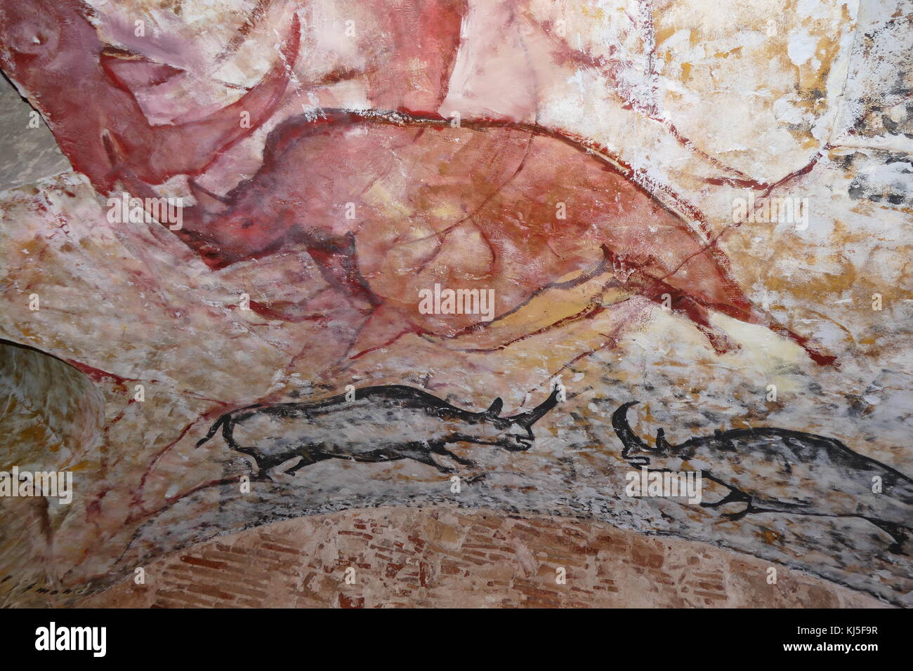 Peinture rupestre trouvé dans la grotte d'Altamira, situé dans la région de Cantabrie, Espagne, datant du paléolithique supérieur. Banque D'Images