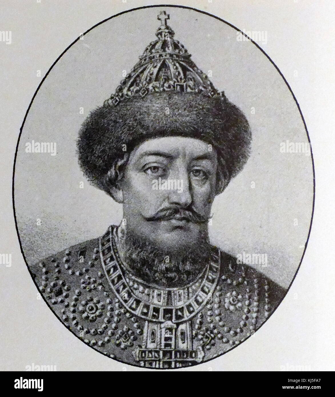 Portrait d'Alexis de Russie (1629-1676) Tsar de Russie au cours de la grande révolte de cosaque Stenka Razine. En date du 17e siècle Banque D'Images