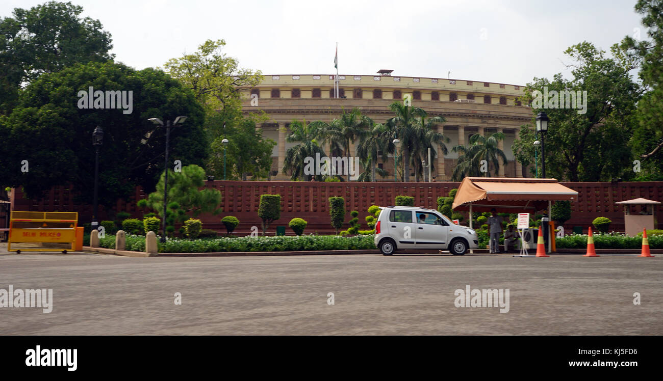 La Lok Sabha, Delhi, Inde (Chambre du peuple) est la chambre basse du parlement bicaméral de l'Inde Banque D'Images