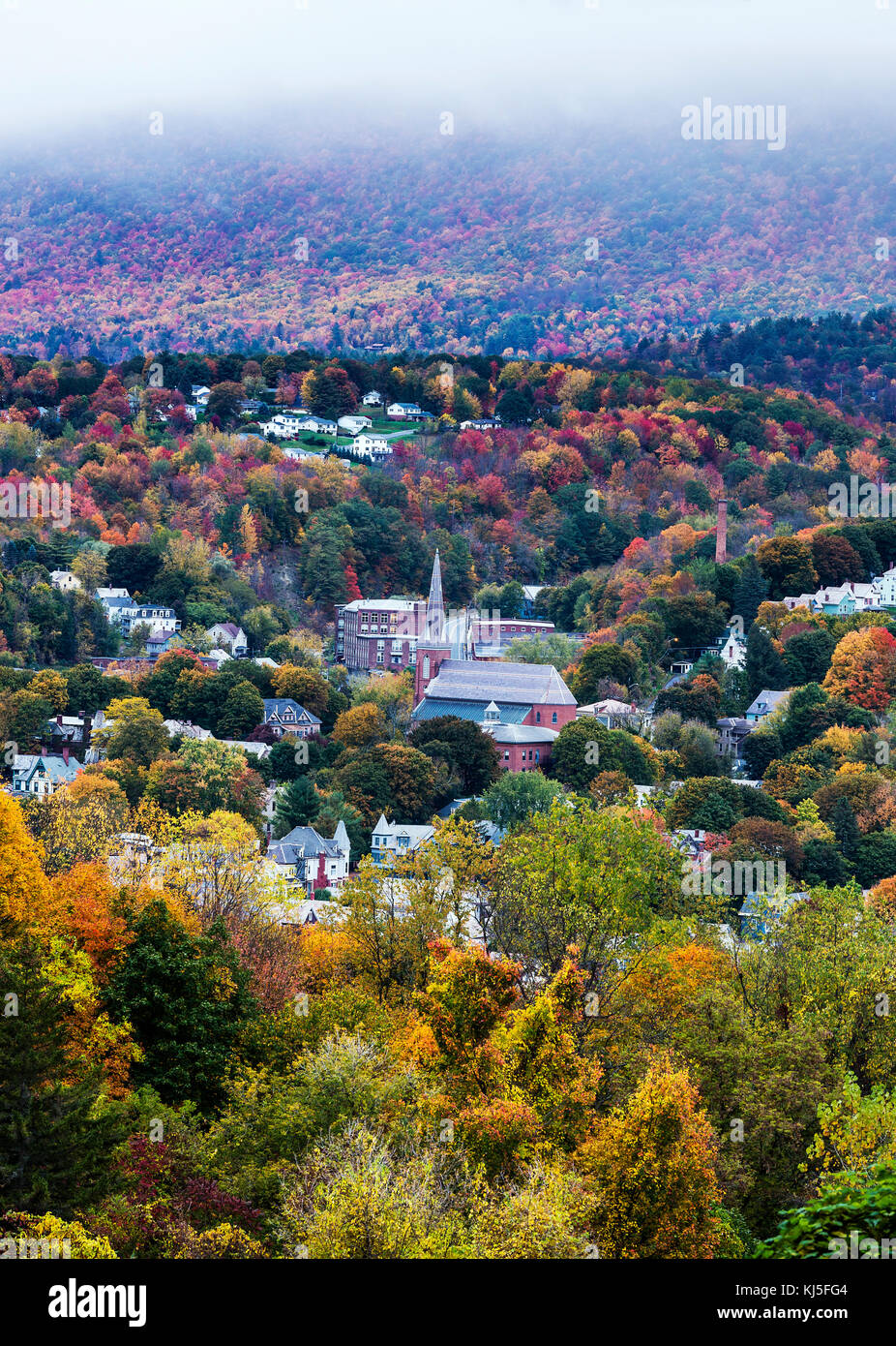 Aperçu de la pittoresque ville de la Nouvelle-Angleterre, North Adams, Massachusetts, USA Banque D'Images