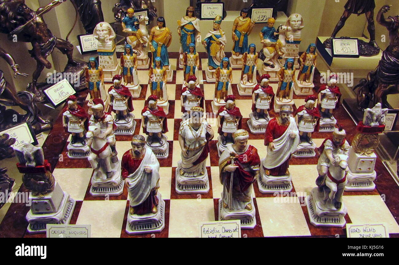 Jeu d'échecs conçu pour représenter et égyptien de rivalité romain du 1er siècle avant J.-C. Banque D'Images