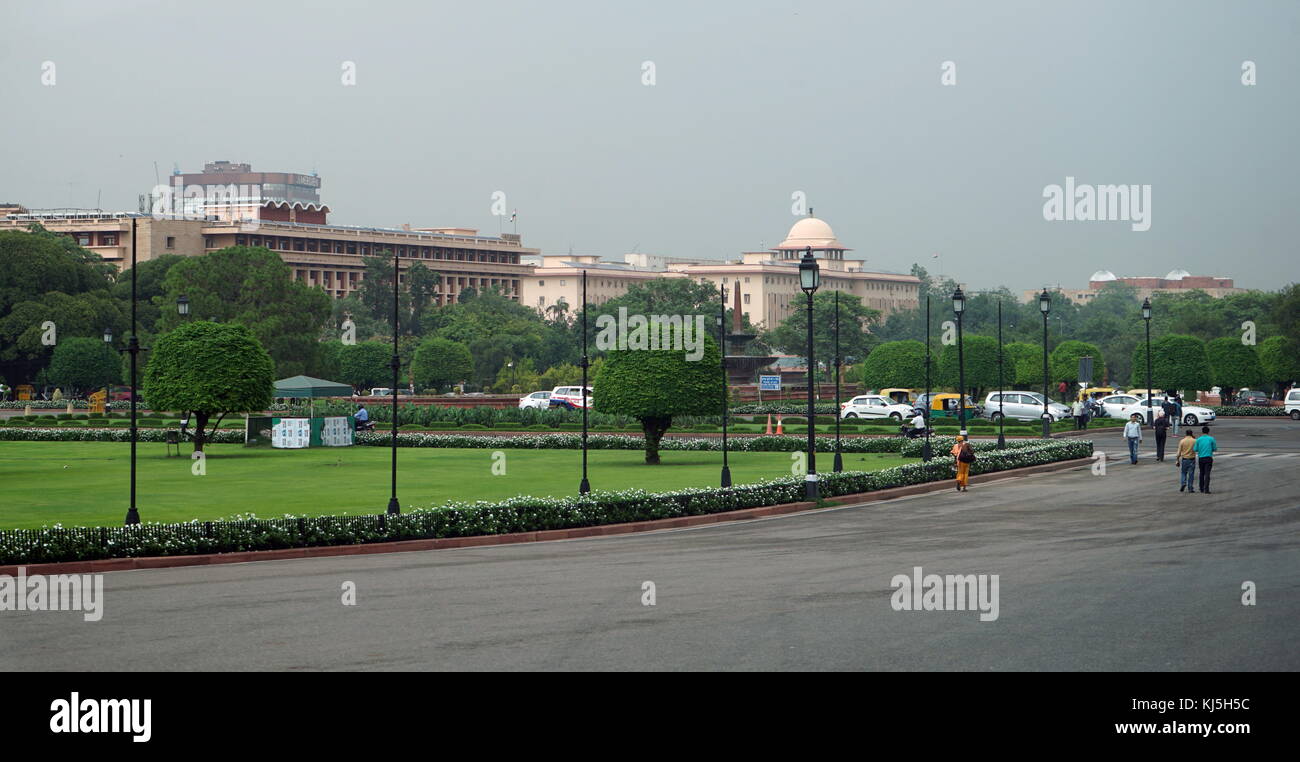 Rail Bhavan est le siège de l'Indian Railways. Il est situé au 1, Raisina Road, New Delhi, près de l'Sansad Bhavan (Parlement). Banque D'Images