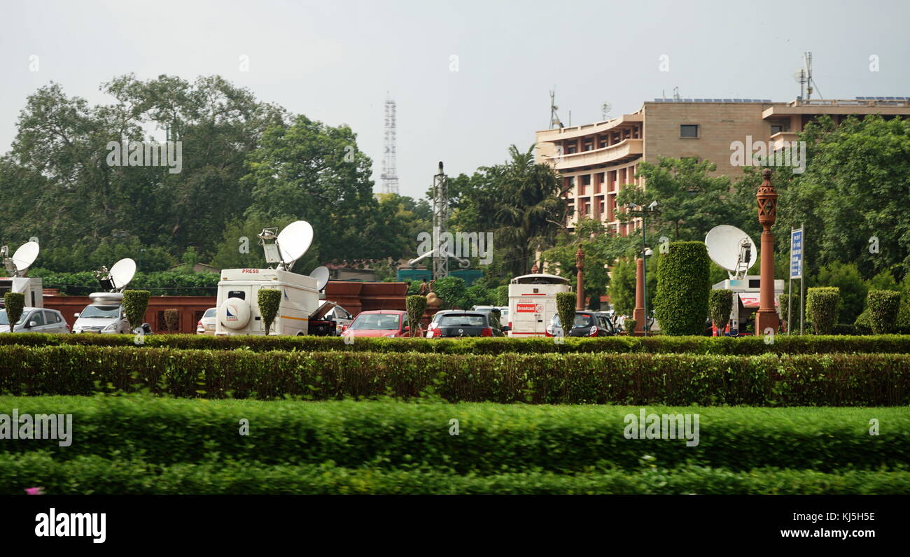Rail Bhavan est le siège de l'Indian Railways. Il est situé au 1, Raisina Road, New Delhi, près de l'Sansad Bhavan (Parlement). Banque D'Images