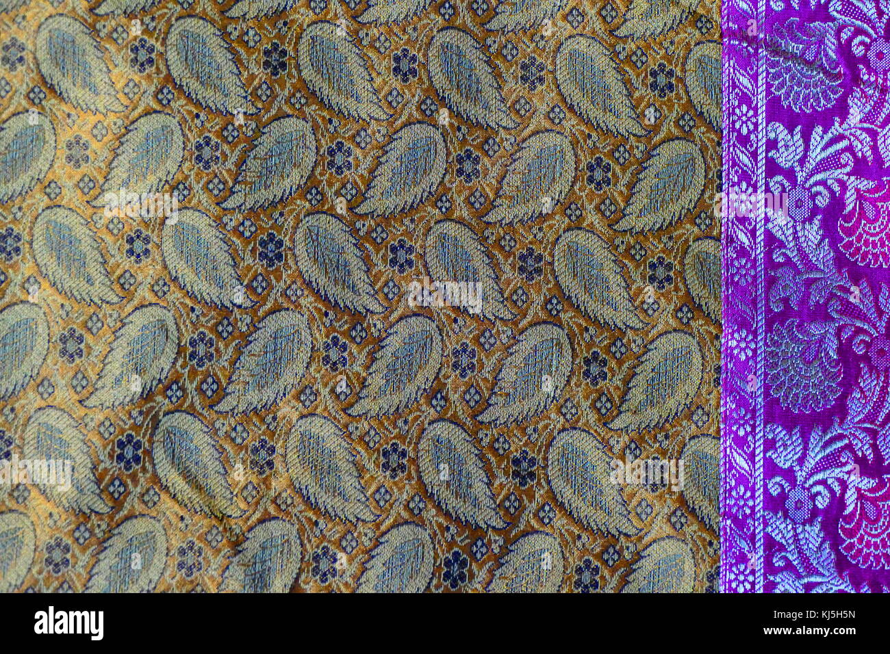 La soie indienne avec motif tissé textiles traditionnels. 21e siècle Banque D'Images