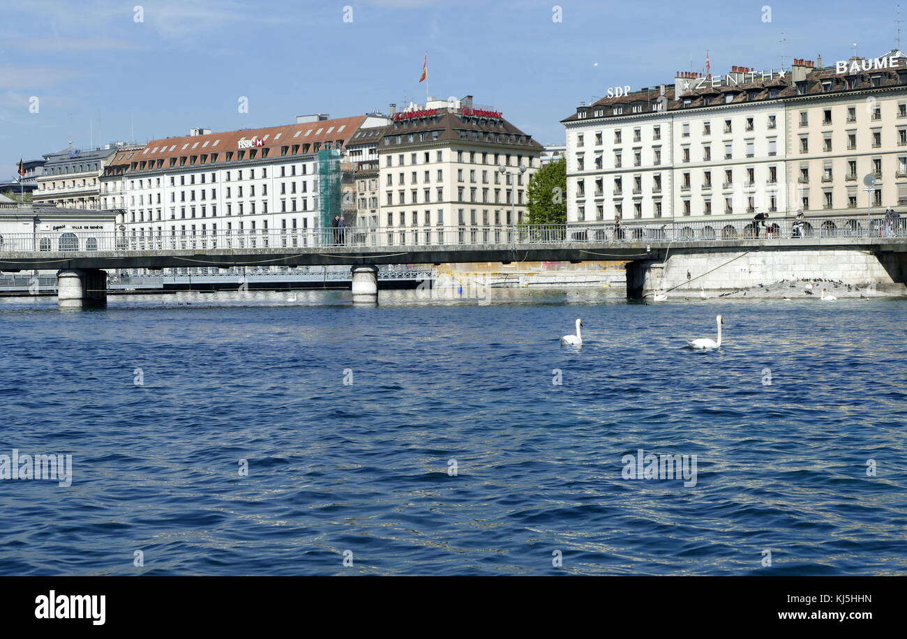 Vue sur le côté nord de Genève, du lac de Genève, Suisse Banque D'Images