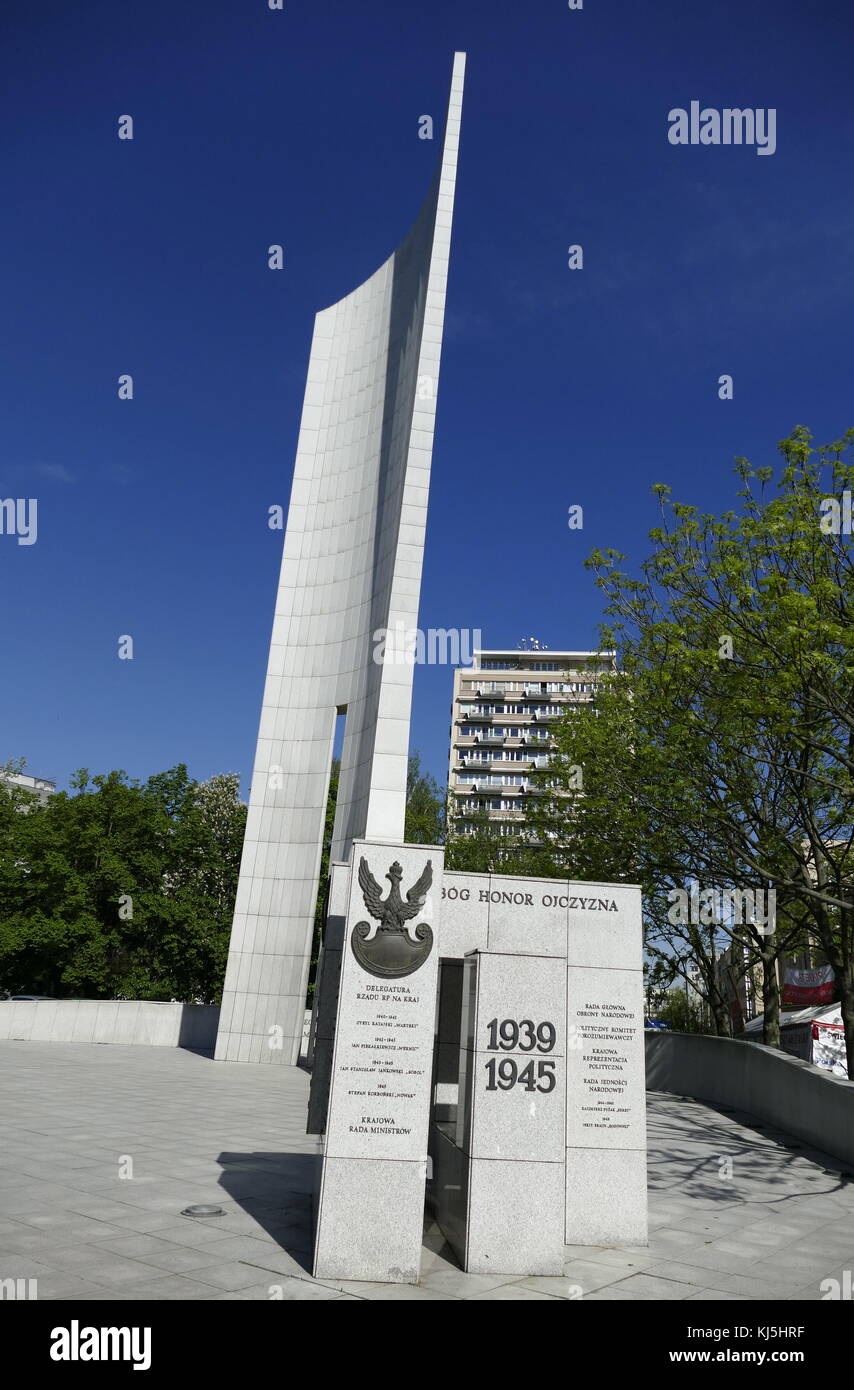 Monument de l'État polonais clandestin et l'Armée de l'intérieur de Varsovie. Polonais (résistance à l'occupation allemande pendant la Seconde Guerre mondiale). Banque D'Images