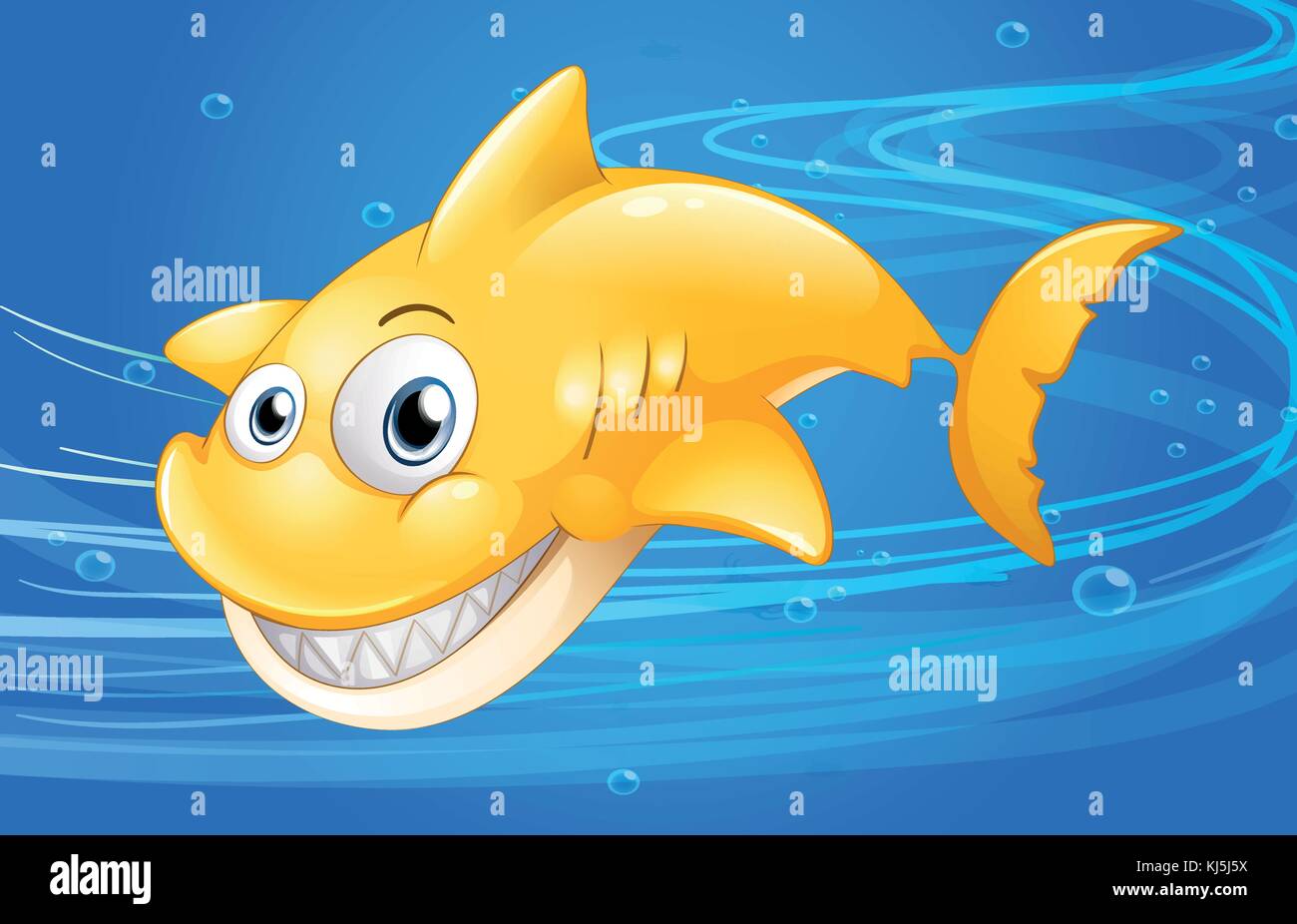 Illustration d'un requin jaune sous l'eau Illustration de Vecteur