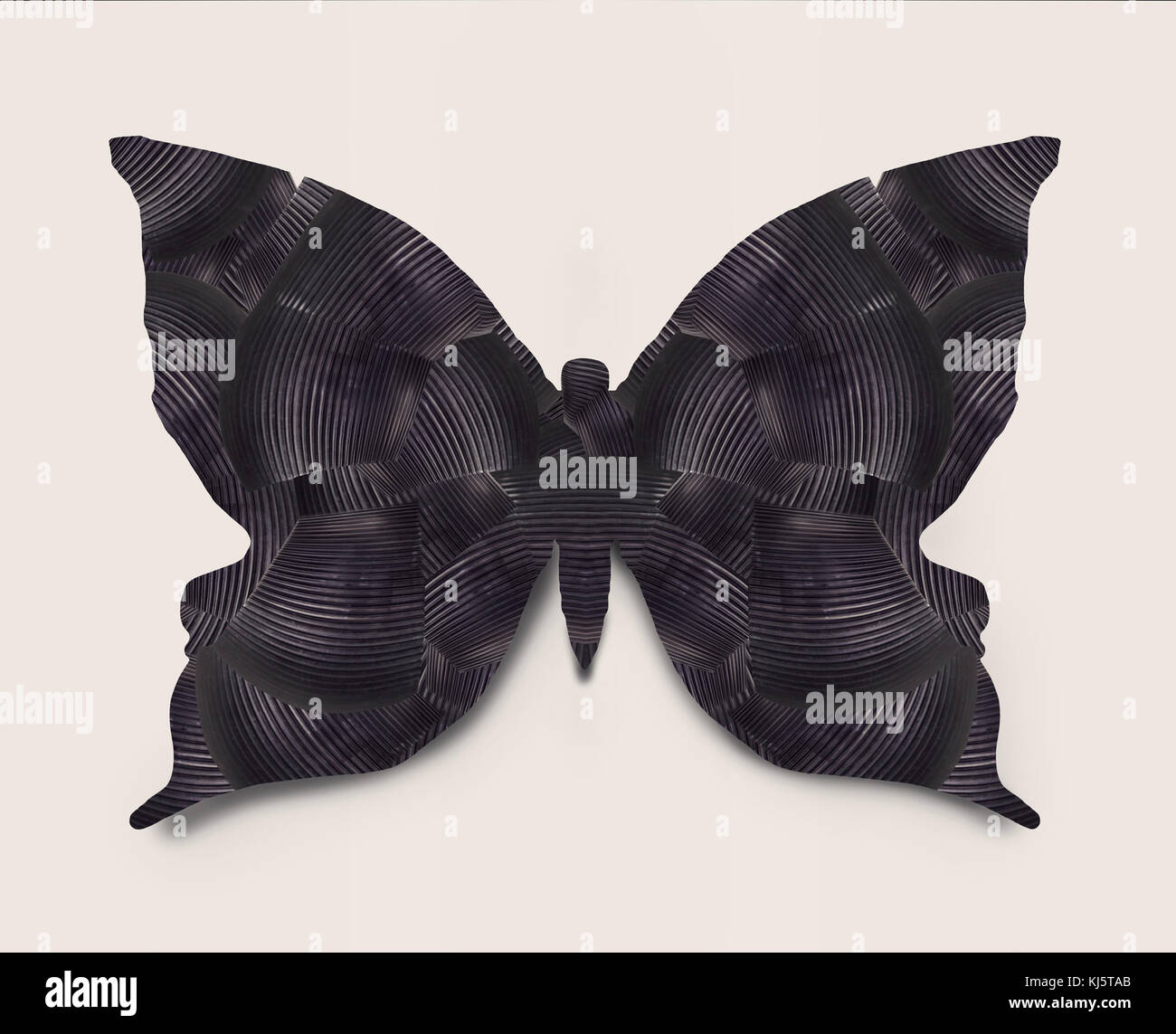 Graphique magnifique papillon noir stylisé isolated Banque D'Images