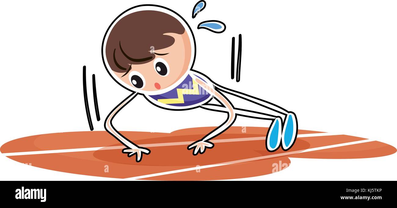 Illustration d'un garçon faisant des pompes sans sur un fond blanc Illustration de Vecteur