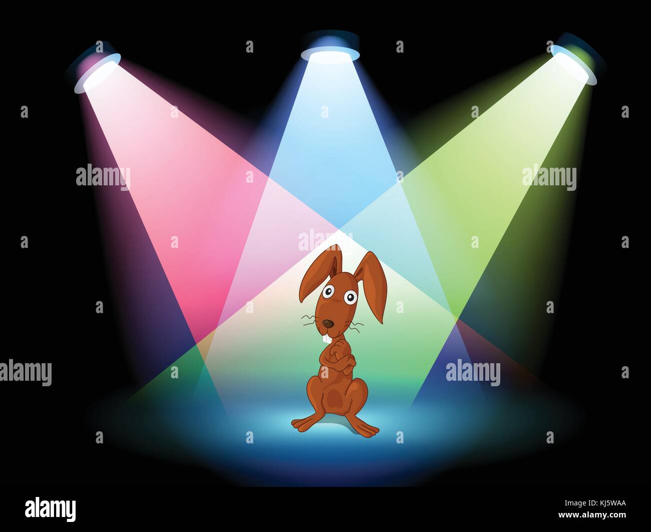 Illustration d'un spectacle sur scène lapin Illustration de Vecteur