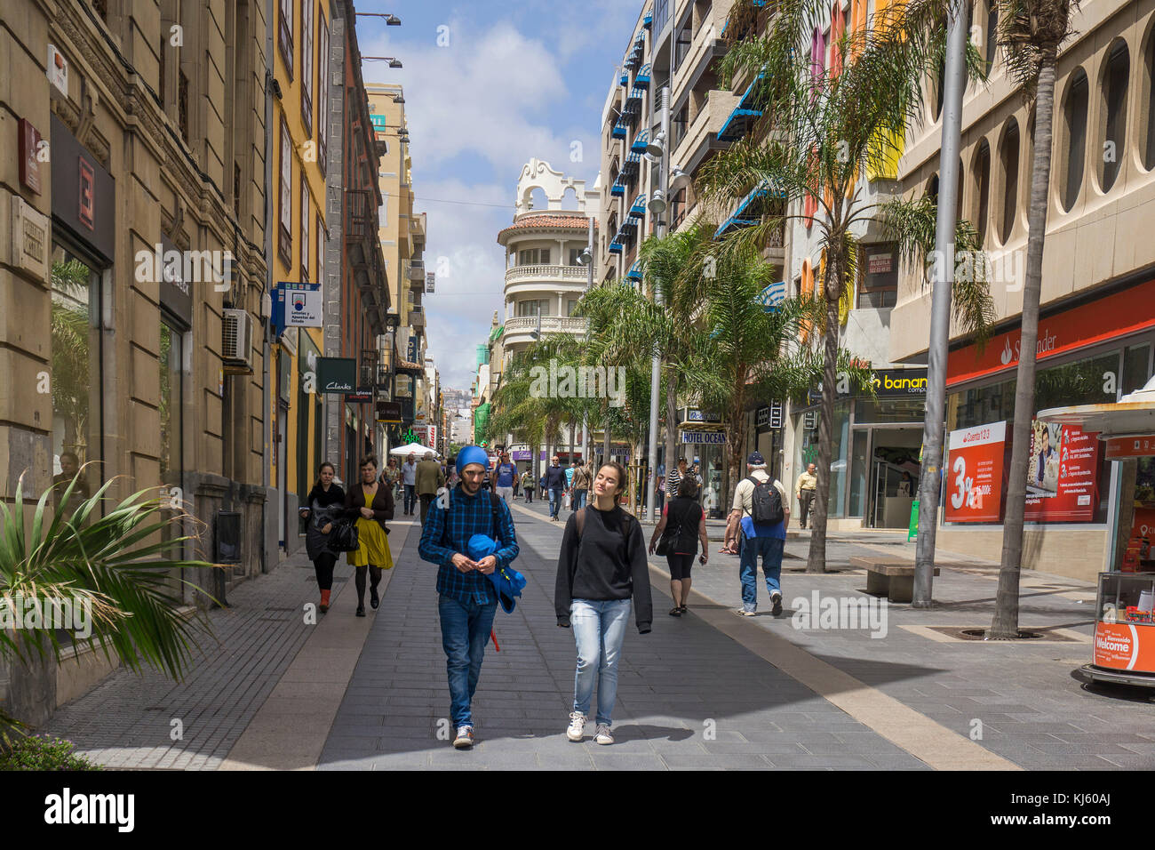 Zone piétonne au centre de la capitale Santa cruz de tenerife, Tenerife, îles canaries, espagne Banque D'Images
