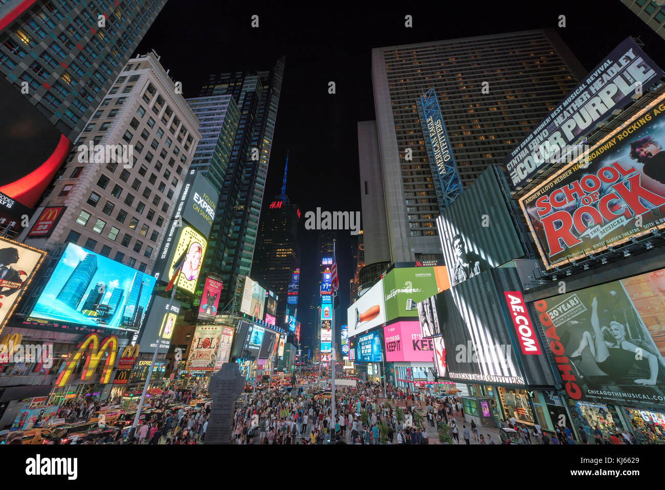 Times Square de nuit Banque D'Images
