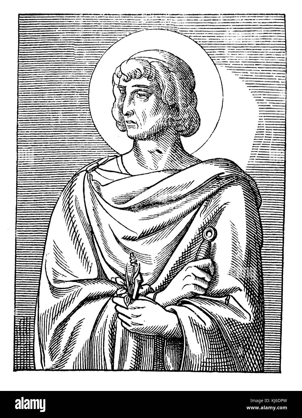 Saint Longinus, soldat et martyr (HL. Longinus, Soldat und Märtirer) Banque D'Images