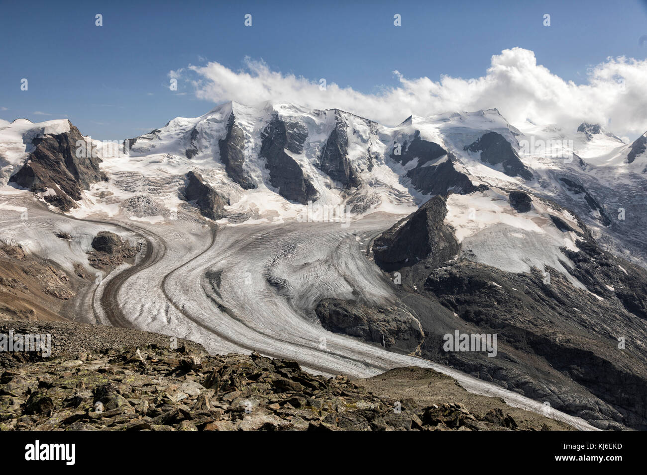 Gamme de montagne diavolezza dans les Alpes suisses, l'Engadine, Grisons, Suisse Banque D'Images