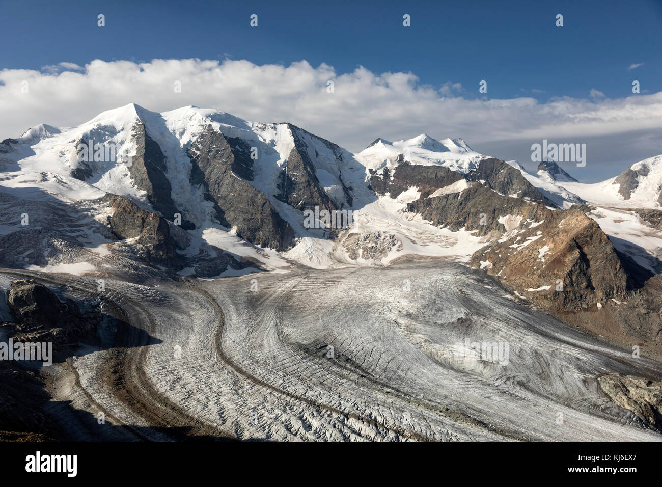 Le Piz Bernina, Engadine, Suisse Banque D'Images