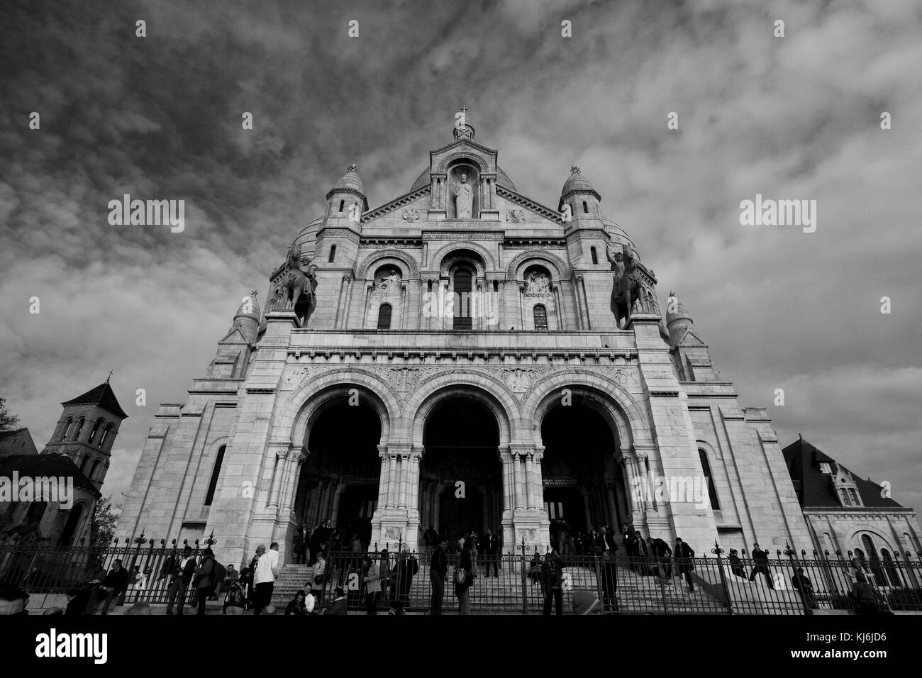 Basilique du Sacré Coeur, Paris - 21 Nov 2008 - La basilique est situé au sommet de la butte Montmartre, le point le plus élevé de la ville. Banque D'Images