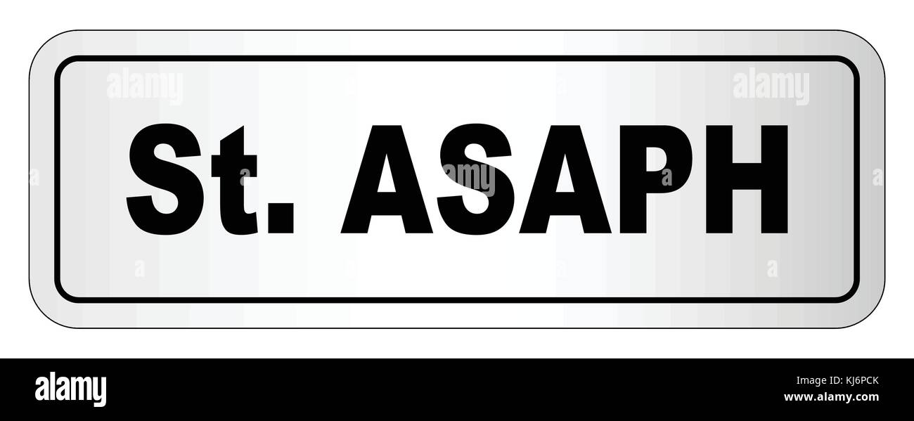 La ville de Saint Asaph situées sur un fond blanc Illustration de Vecteur