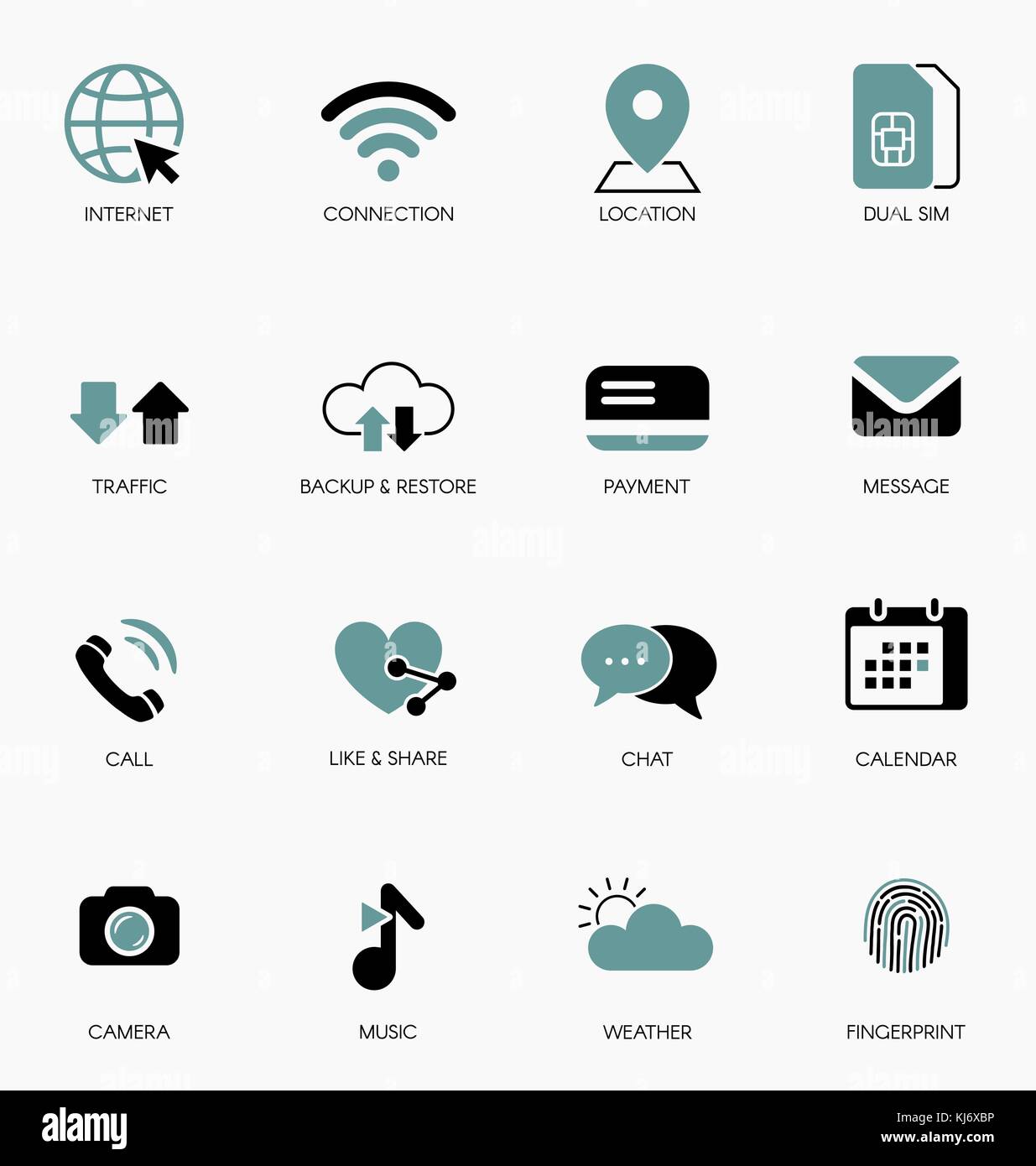 La technologie mobile vector icons set. Illustration de Vecteur
