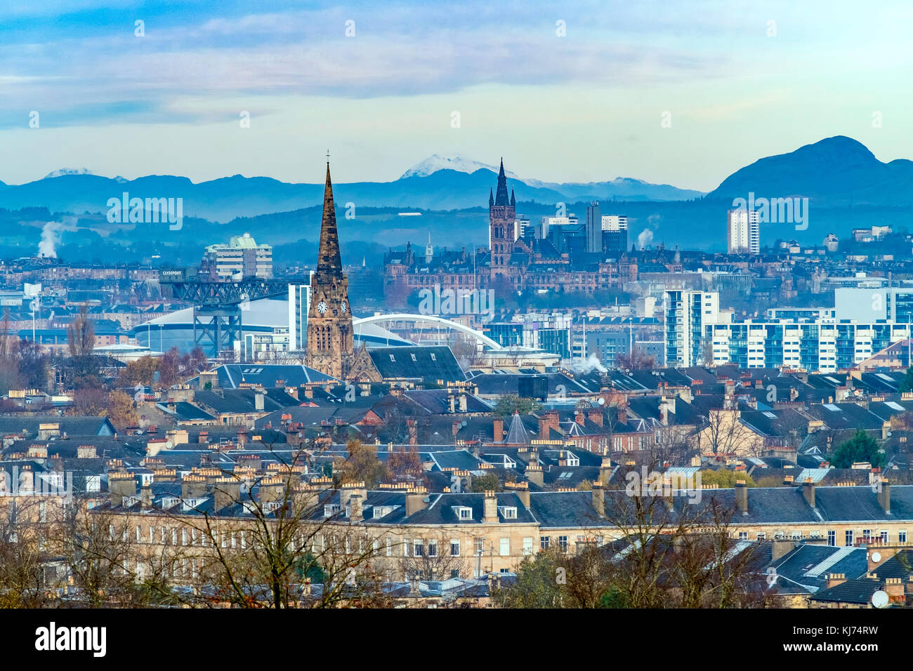 Toits de Glasgow de Southside Queens Park de la ville. Ecosse, Royaume-Uni Banque D'Images