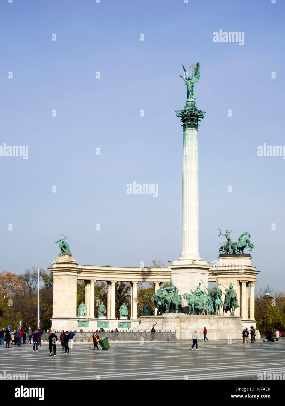 La Place des Héros, Budapest Banque D'Images