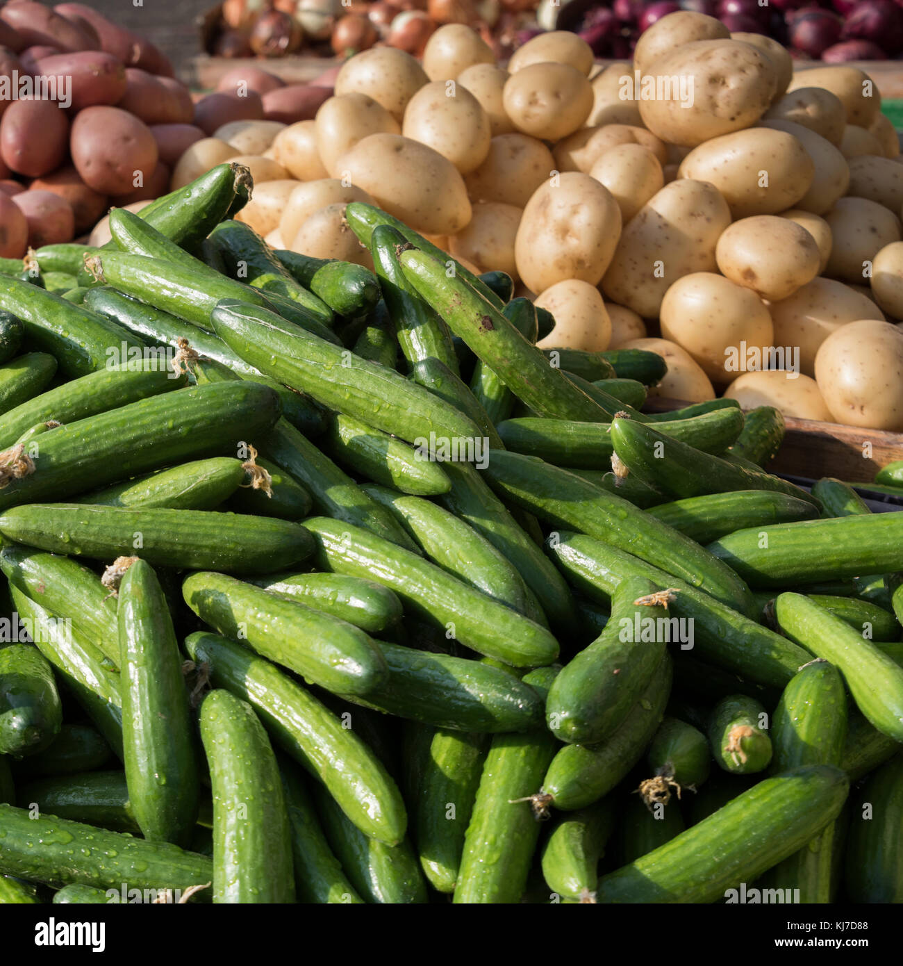 Légumes pour la vente au marché, Haifa, Haifa, Israël district Banque D'Images